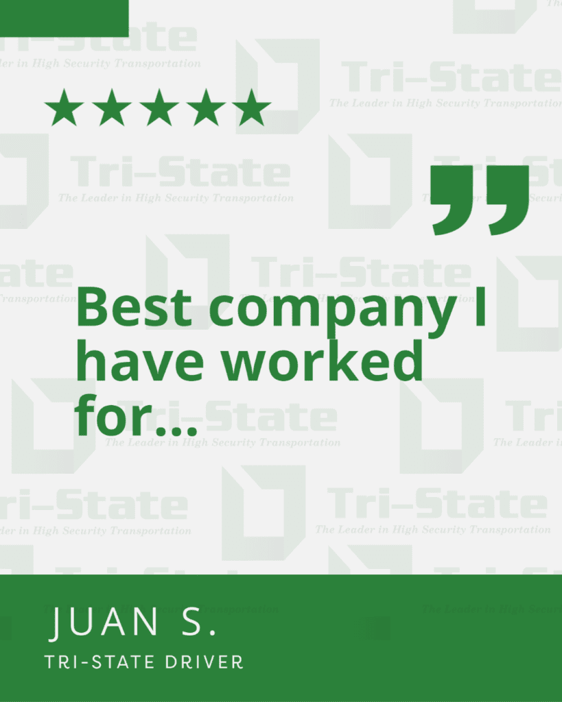 Review from Tri-State driver Juan S.